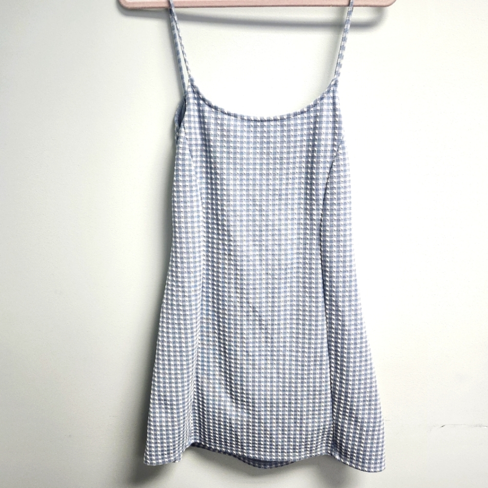 Topshop Baby Blue Gingham Dress